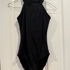 Adult Medium Black Leo with lace back